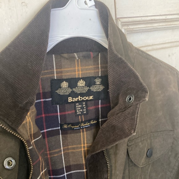 Barbour Brown/Green Jacket with Plaid Lining - Picture 1 of 4